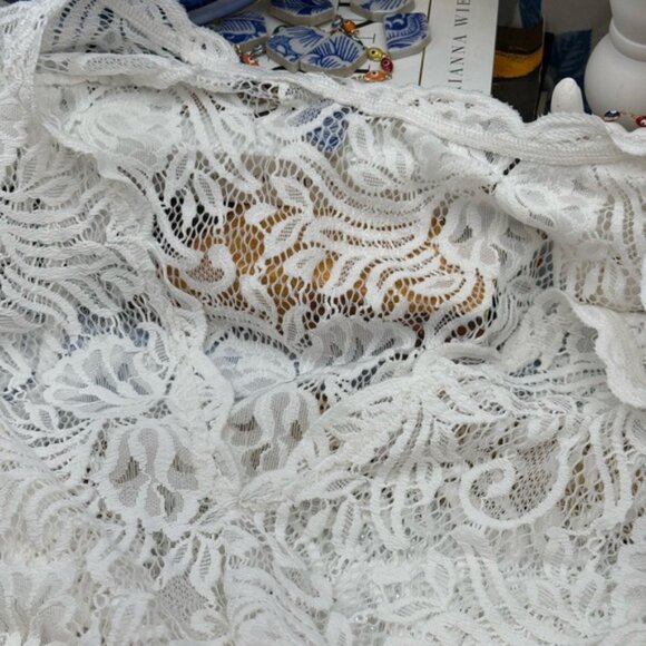 🆕 ALEXANDRA MIRO 🧿 NWOT Kara Long Boylen Sleeve Kaftan, Ivory Lace - Sz M - Picture 13 of 14